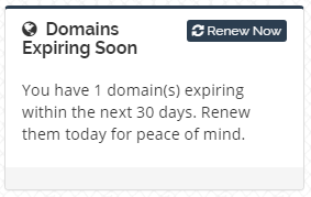 The domains expiring soon mdoul from with netsihes' client area.
