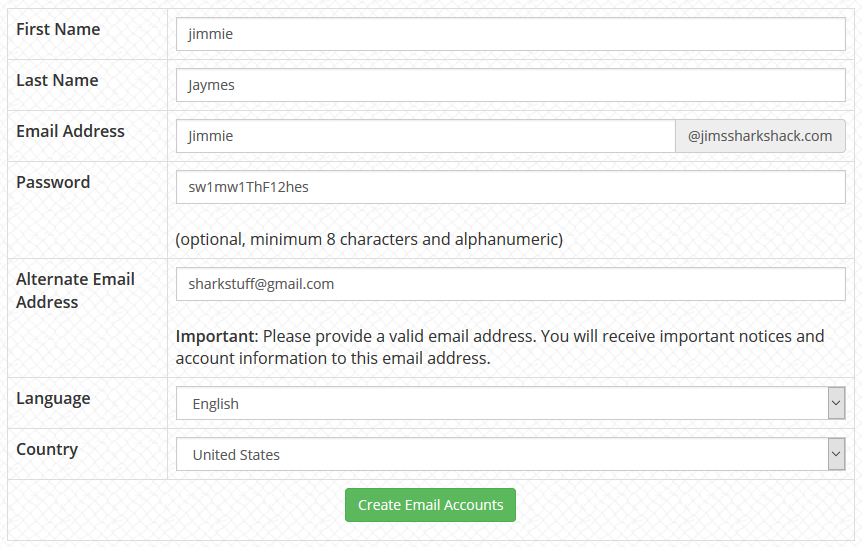 netfishes free email account creation form